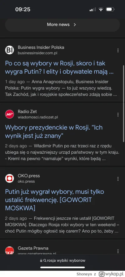 Shoneys - Jaki jest ten wynik? Bo same artykuł sprzed dnia/dwóch dni. Chyba że tyle l...