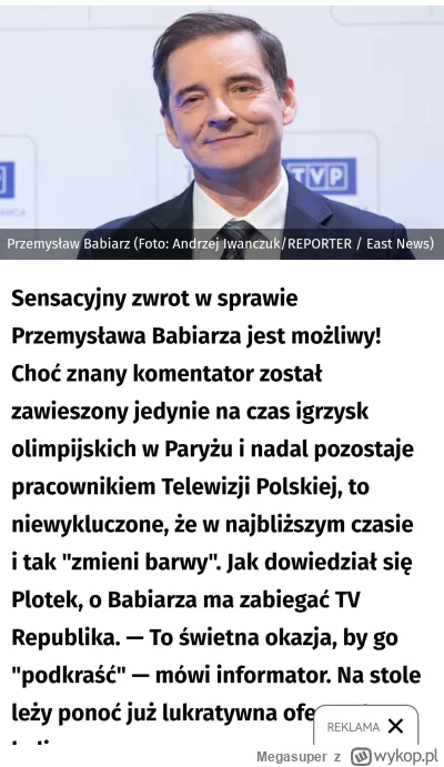 Megasuper - Jeśli Babiarz przejdzie do TV Republika to nawet mi go nie żal xD #olimpi...