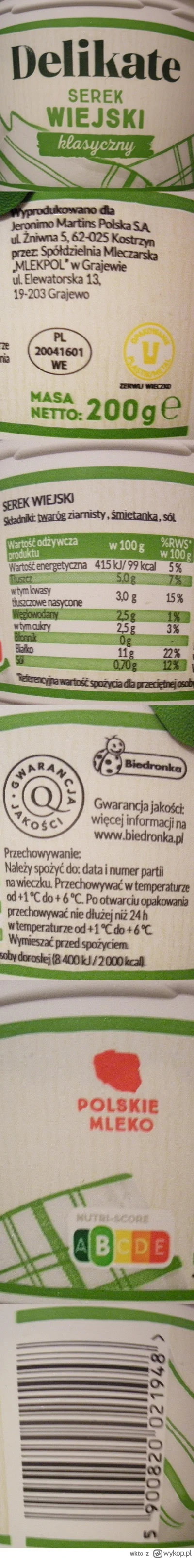 wkto - #listaproduktow
#serekwiejski klasyczny Delikate #biedronka
aktualny skład ora...