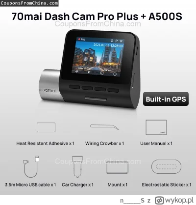 n____S - ❗ 70mai Pro Plus A500s 1944P Dash Cam [EU/CN]
〽️ Cena: 72.20 USD
➡️ Sklep: A...