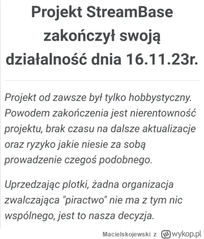Macielskojewski - Bardzo zły dzień dla fanów polskiego piractwa
#streambase #piractwo...