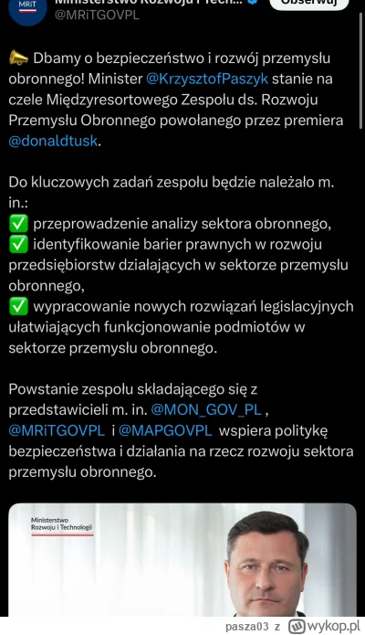 pasza03 - Minister Krzysztof Paszyk ma stanąć na czele Zespołu ds. Rozwoju Przemysłu ...