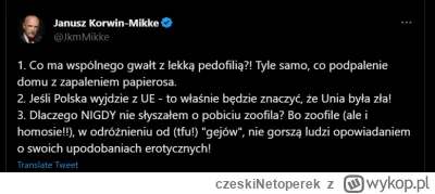 czeskiNetoperek - W pedofilii nie ma nic złego, jeśli tylko jest lekka. Dzizus.

... ...