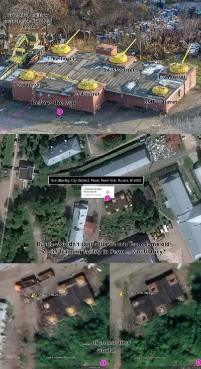 arkan997 - Rosjanie pościągali stare wieże czołgów z dachu dawnego radzieckiego ośrod...