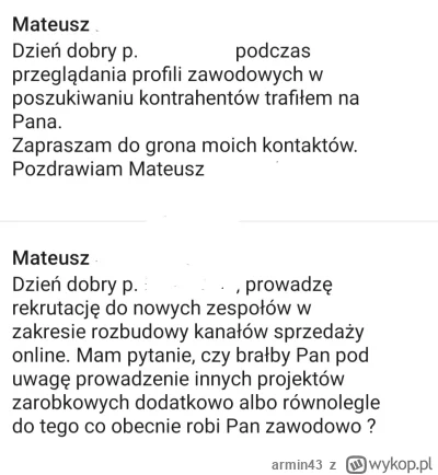 armin43 - @N-Avoie czyli wszyscy mlmiarze wysyłają podobne wiadomości. Pewnie ten sam...