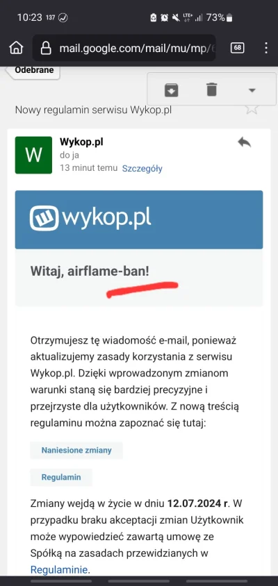 airflame - A dzisiaj taki mail do mnie...