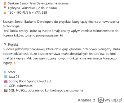 Anakee - 130zł dla seniora na wczoraj.
To chyba nie jest eldorado dla #programista15k...