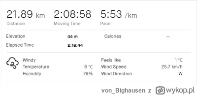 von_Bighausen - 119 632,44 - 21,90 = 119 610,54

To był najdłuższy bieg w moim leniwy...