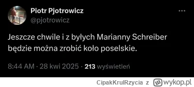 CipakKrulRzycia - #schreiber #polityka #heheszki #bekazpisu #bekazkonfederacji
ciekaw...