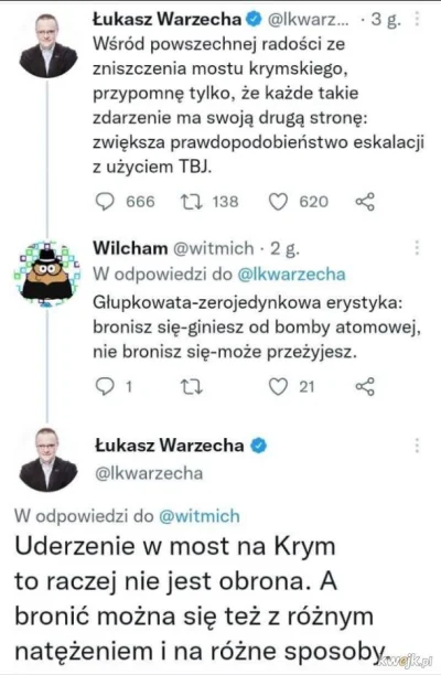 JPRW - >"Czy dziennikarz Łukasz Warzecha jest ruską onucą?

@naczarak: on chce tylko ...