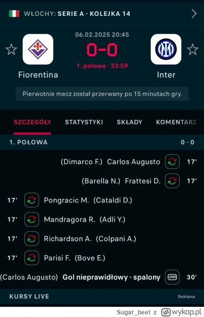 Sugar_beet - #mecz o co tu chodzi z tymi zmianami w 17 minucie????