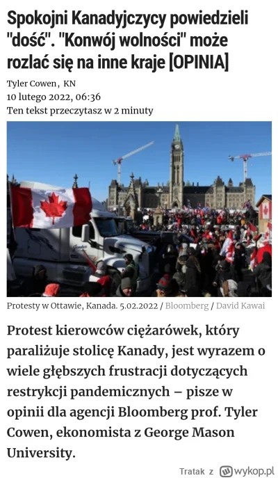 Tratak - @Sprus czyli protest kierowców ciężarówek w Kanadzie był najzwyczajniej w św...