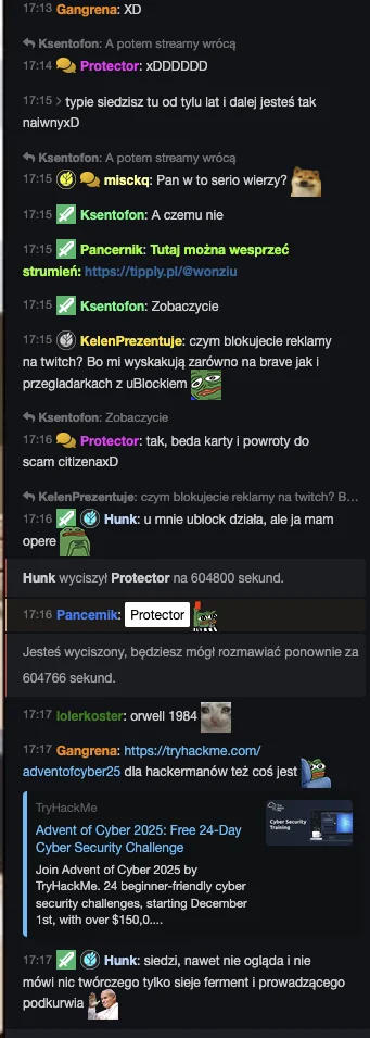 Protectorx - Wolność słowa xD
Jeden przydupas miał incydent kałowy.
#wonziu