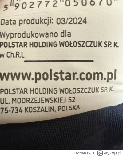 DorianJS - @DorianJS:uprzedzajac,  tak jeszcze jest metka ze wyprodukowane w chinach ...