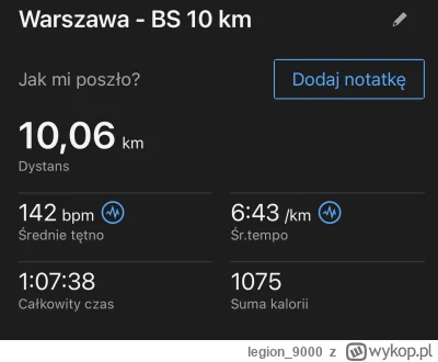 legion_9000 - 38 463,55 - 10,00 = 38 453,55

Jakoś ciężko dziś się biegło tętno niby ...