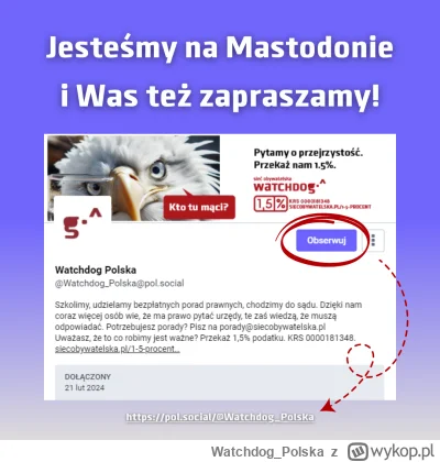 WatchdogPolska - Dobry wieczór, jest tu jeszcze ktoś? My np. jesteśmy na Mastodonie: ...