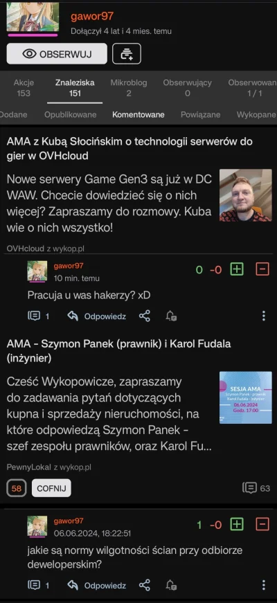 WykopX - Przykładowe fejkowe konto:

https://wykop.pl/ludzie/gawor97/znaleziska/komen...