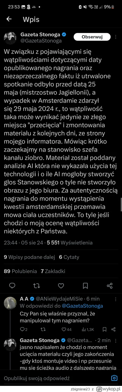 zbigniew23 - Stonoga zapodał informacje, wynika z tego, że nagranie było dłuższe? 

#...