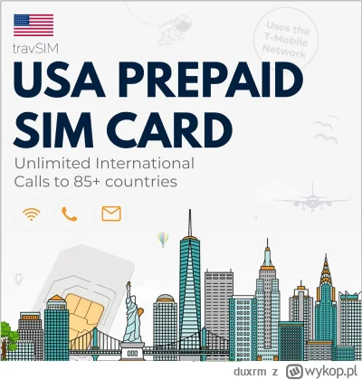 duxrm - Wysyłka z magazynu: PL
Karta SIM travSIM USA 12 GB danych z prędkością 4G/5G....