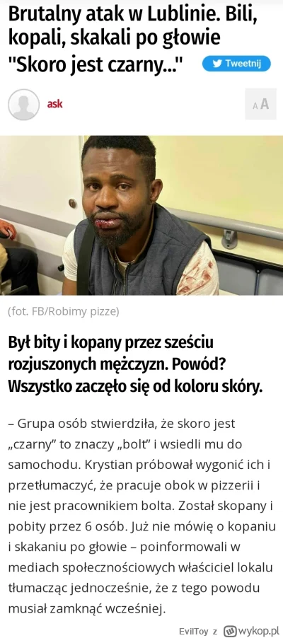 EvilToy - Brutalny rasistowski atak w Lublinie. Sześciu białych polskich bandytów ska...