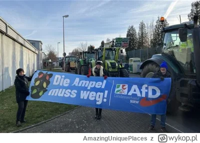 AmazingUniquePlaces - W Niemczech AFD podrzewa najbardziej protest rolników, więc żeb...
