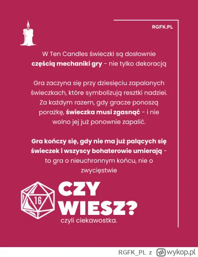 RGFK_PL - Kiedy świeczka gaśnie część nadziei i światła w historii znika na zawsze. G...
