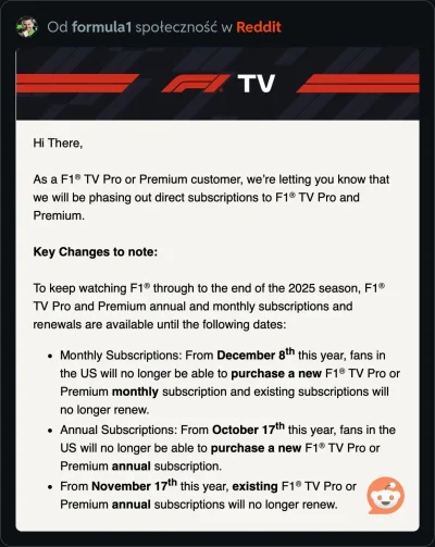 RitmoXL - #f1 Amerykance dostali takiego maila xd wydymani koncertowo trzeba przyznać...