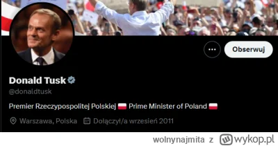wolnynajmita - @Darek08: według opisu konta występuje jako premier RP nie jako szef p...