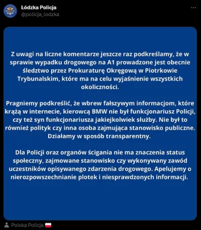 Bananek2 - Praktycznie w tym komunikacje mamy od policji potwierdzenie, że funkcjonar...