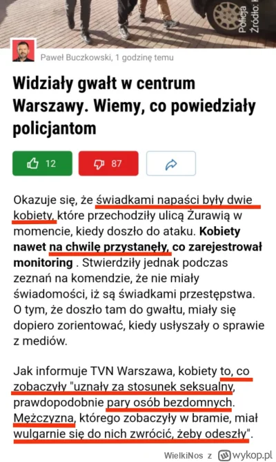 WielkiNos - Świadkami gwałtu na białorusince w Warszawie były 2 kobiety. Kiedy się to...