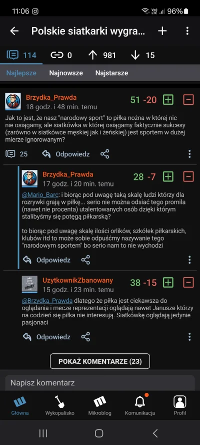 MjentowaKupka - Mam wrażenie, że piłkę nożną 'sportem narodowym' nazywają głównie ci,...