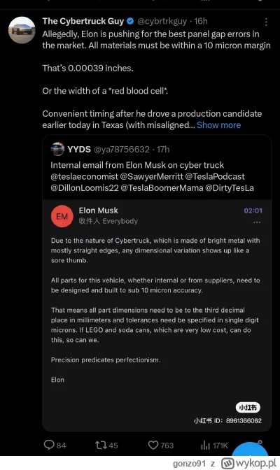 gonzo91 - Jeżeli to prawda, to Cybertrucki będą na prawdę świetnie zbudowane. Tylko p...