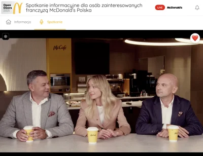 okoboji - jestem właśnie na spotkaniu online dla franczyzobiorców McDonald's
i z tego...