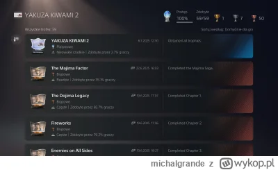 michalgrande - wiem że nikogo to nie obchodzi ale chwaliłem się platyną w yakuzie 0 i...