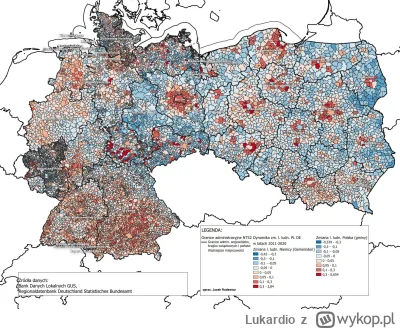 Lukardio - Zmiana ludności w gminach
#niemcy i #polska

#mapy #mapporn #ciekawostki #...