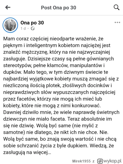 Mirek1955 - Z profilu "ona po 30".
Za onkologa nie zwracam, czytając ten wysryw aż sk...