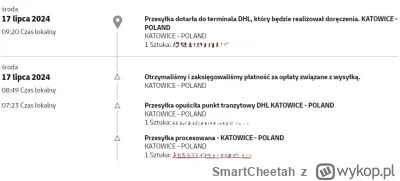 SmartCheetah - Gdzie jest właściwie moja paczka DHL Express?

Przy okazji opłat celny...