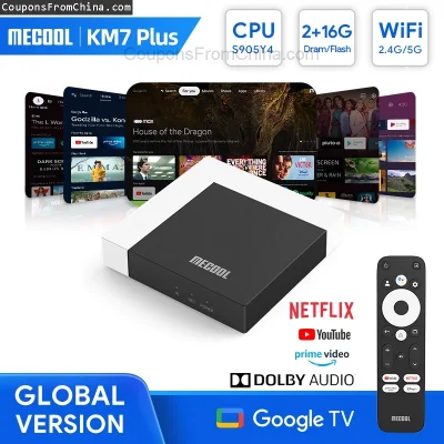 n____S - ❗ MECOOL KM7 Plus TV Box Android 11 2/16GB S905Y4
〽️ Cena: 67.79 USD (dotąd ...