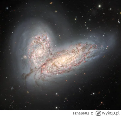 sznaps82 - Na ilustracji: Obraz z teleskopu Gemini North ukazujący parę oddziałującyc...