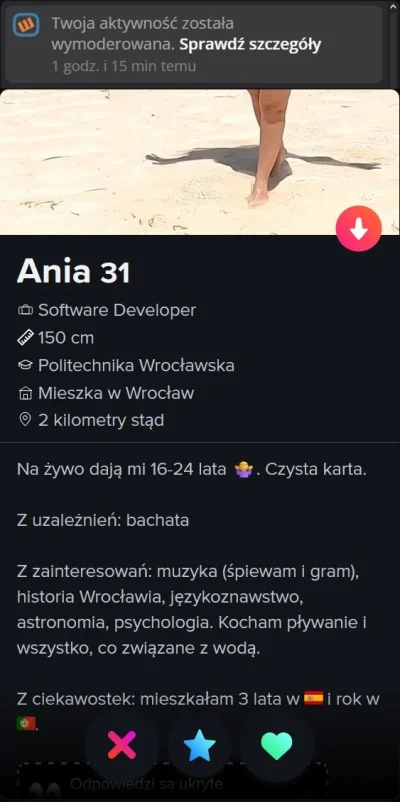 Tja88 - #tinder #p0lka #scianaboners 

Wpis mi znikł. Pewnie jakiś missclick w modera...