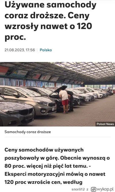 snorli12 - Dla mnie ciekawe jest to jak zmieniają się ceny używanych aut. W 2014 roku...