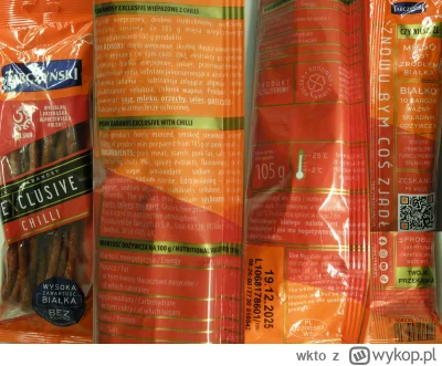 wkto - #listaproduktow
#kabanosymale chilli (wieprzowe 100g ze 185g) Przekąska Exclus...