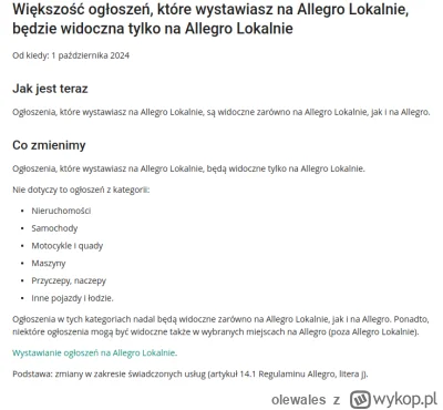 olewales - XDDD 
Od 1 Października oferty z allegro lokalnie przestaną się pojawiać w...