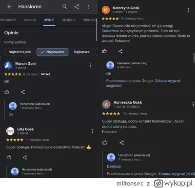 miltonsec - Dzisiaj zacząłem baczniej przyglądać się opiniom tego sklepu na Google i ...