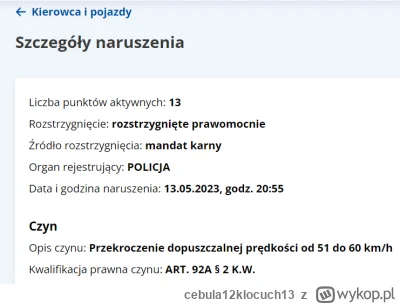 cebula12klocuch13 - Mirki wieczorem 13.05.23 zostałem zatrzymany za speeding (przekro...