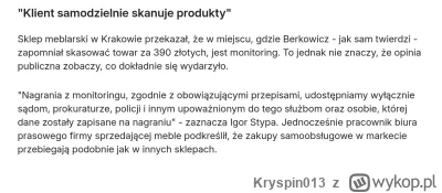 Kryspin013 - W sumie dziwne trochę, nie? Berkowicz mimo dostępu do nagrań z kasy nie ...
