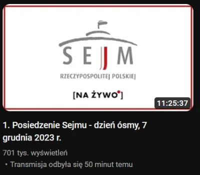 Imperator_Wladek - Dzisiaj słabo. Tylko 701 tys.
#sejm