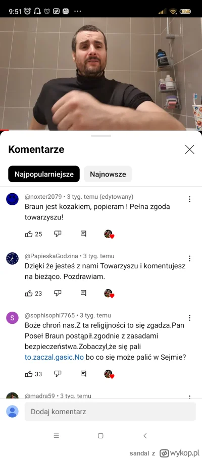 sandal - @Programista500plus Gdy skrajne lewactwo opłacane przez Rosję popiera Brauna...