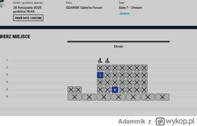 Adammik - @frugASS: zobacz akurat dwa miejsca zostały w sali dream na środę! trzeba s...