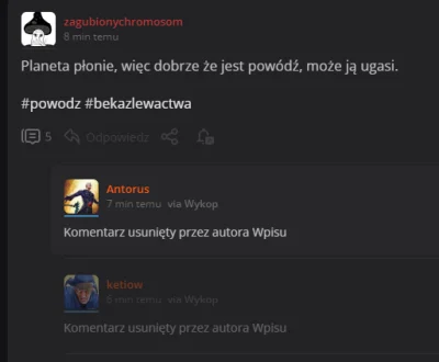 czemu_dlaczego - #powodz łeb nad łbami, zgasili go komentarzami, więc usunął xD